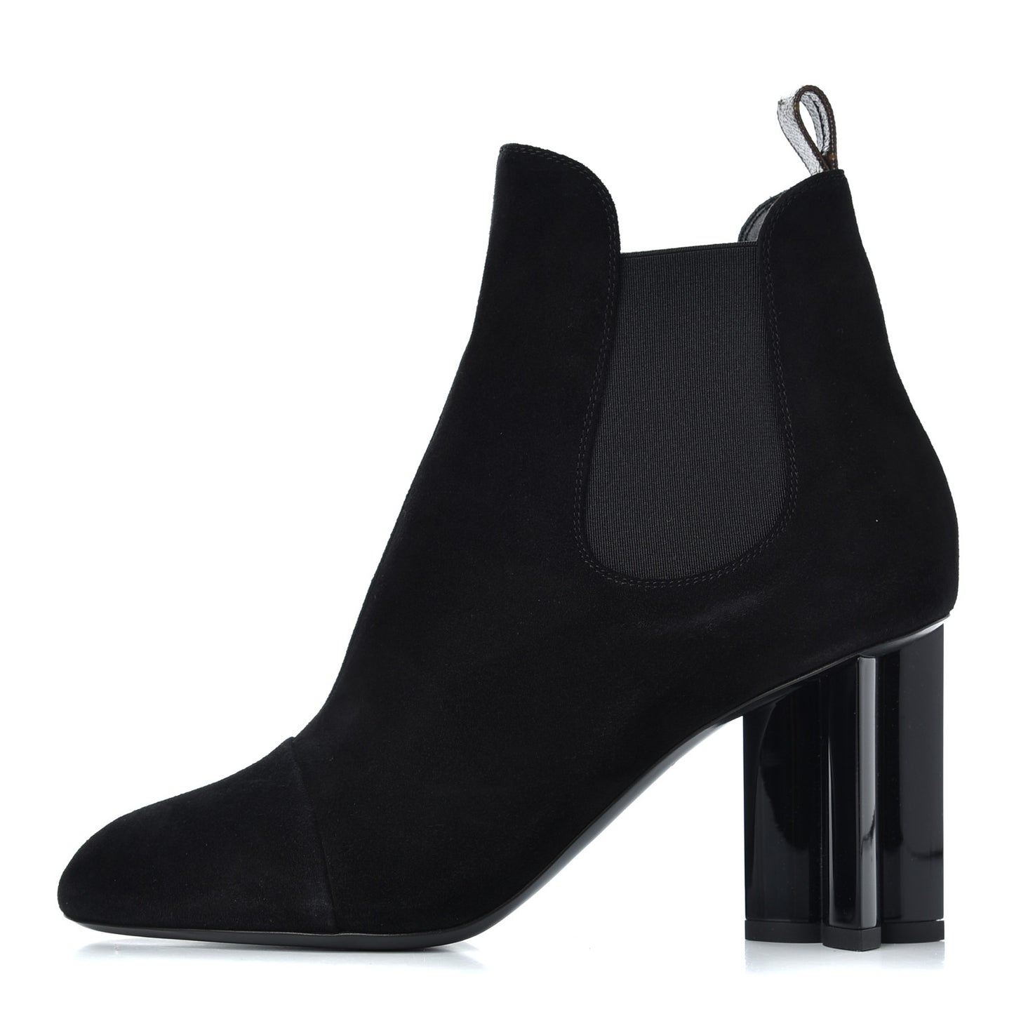 Suede Monogram Uniformes Cap Toe Chelsea 80mm Ankle Boots 38.5 Black