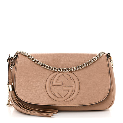 Gucci Pebbled Calfskin Medium Soho Flap Crossbody Camelia 1 of 11