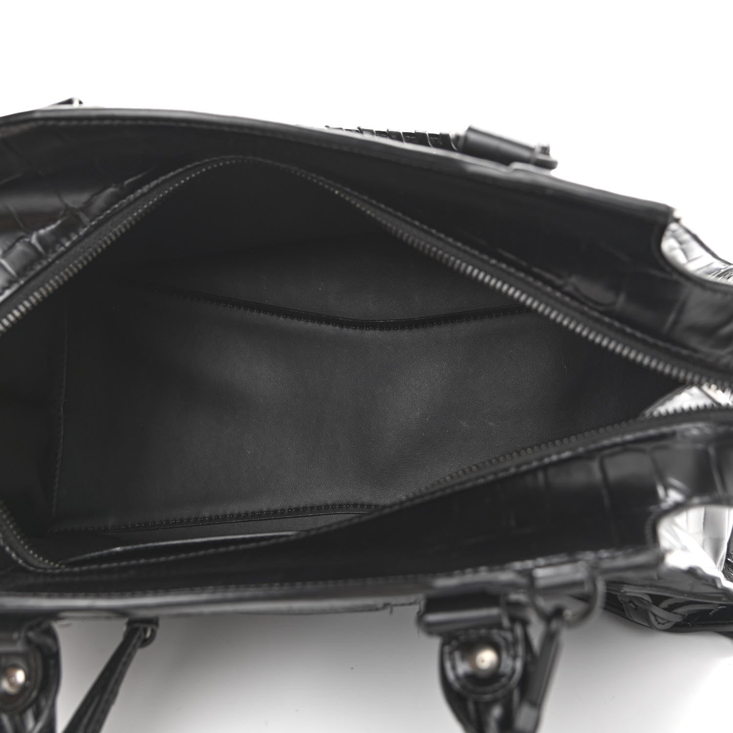 Balenciaga Semi Shiny Calfskin Crocodile Embossed Neo Classic Black Hardware S City Black 5 of 9