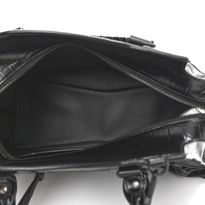 Balenciaga Semi Shiny Calfskin Crocodile Embossed Neo Classic Black Hardware S City Black 5 of 9