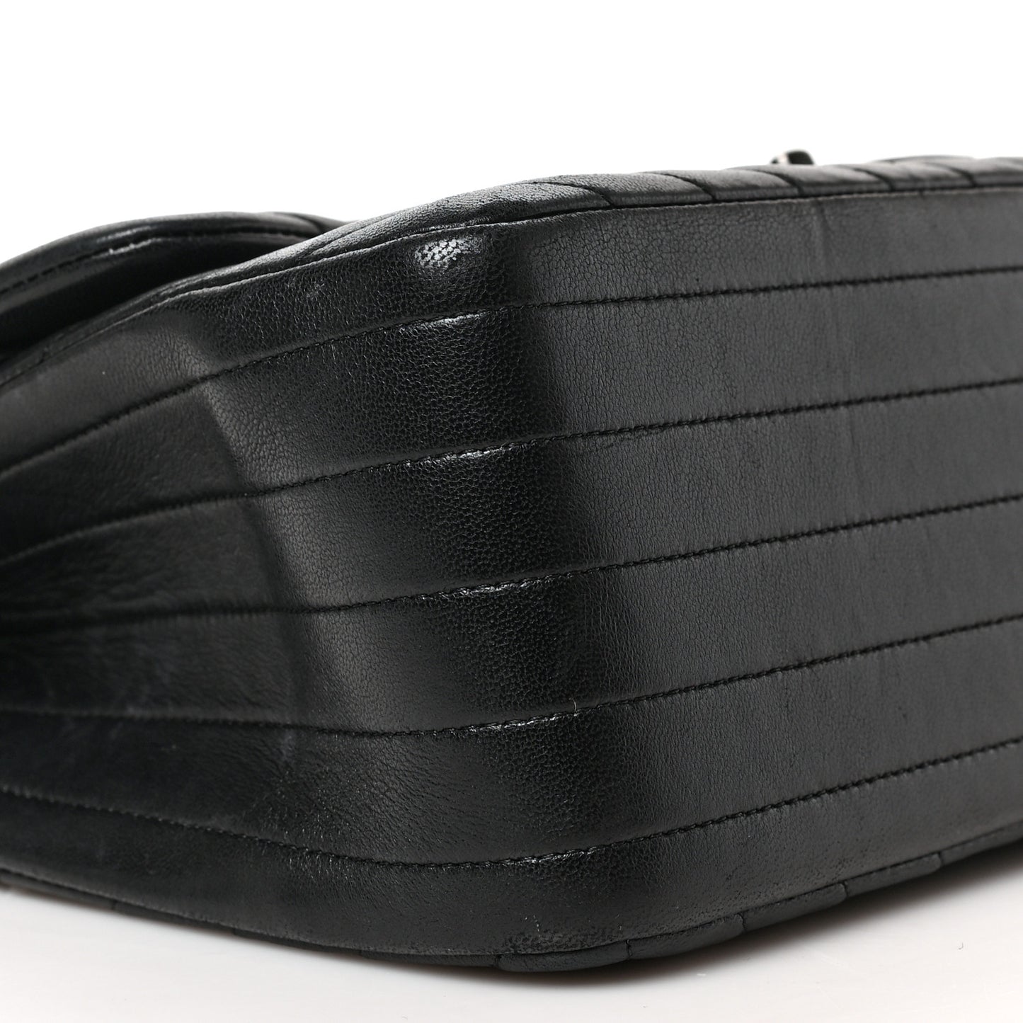 Lambskin Chevron Quilted Jumbo Double Flap So Black