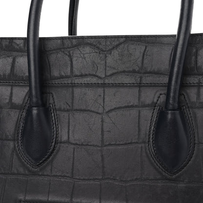 Celine Crocodile Embossed Calfskin Medium Phantom Luggage Navy Blue 11 of 16