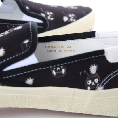 Saint Laurent Canvas Solaris Pinaskullada Skate Slip On Sneakers 38 Black White 8 of 10