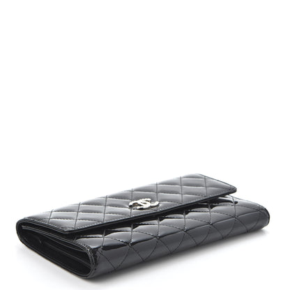 Chanel Patent Quilted Large Brilliant Flap Wallet Black 3 of 10