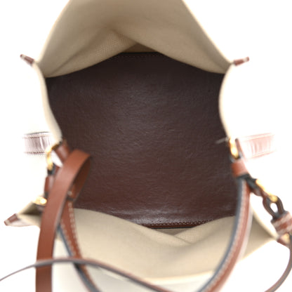 Burberry Canvas Cotton Small Peggy Bucket Bag Natural Gold 5 of 14