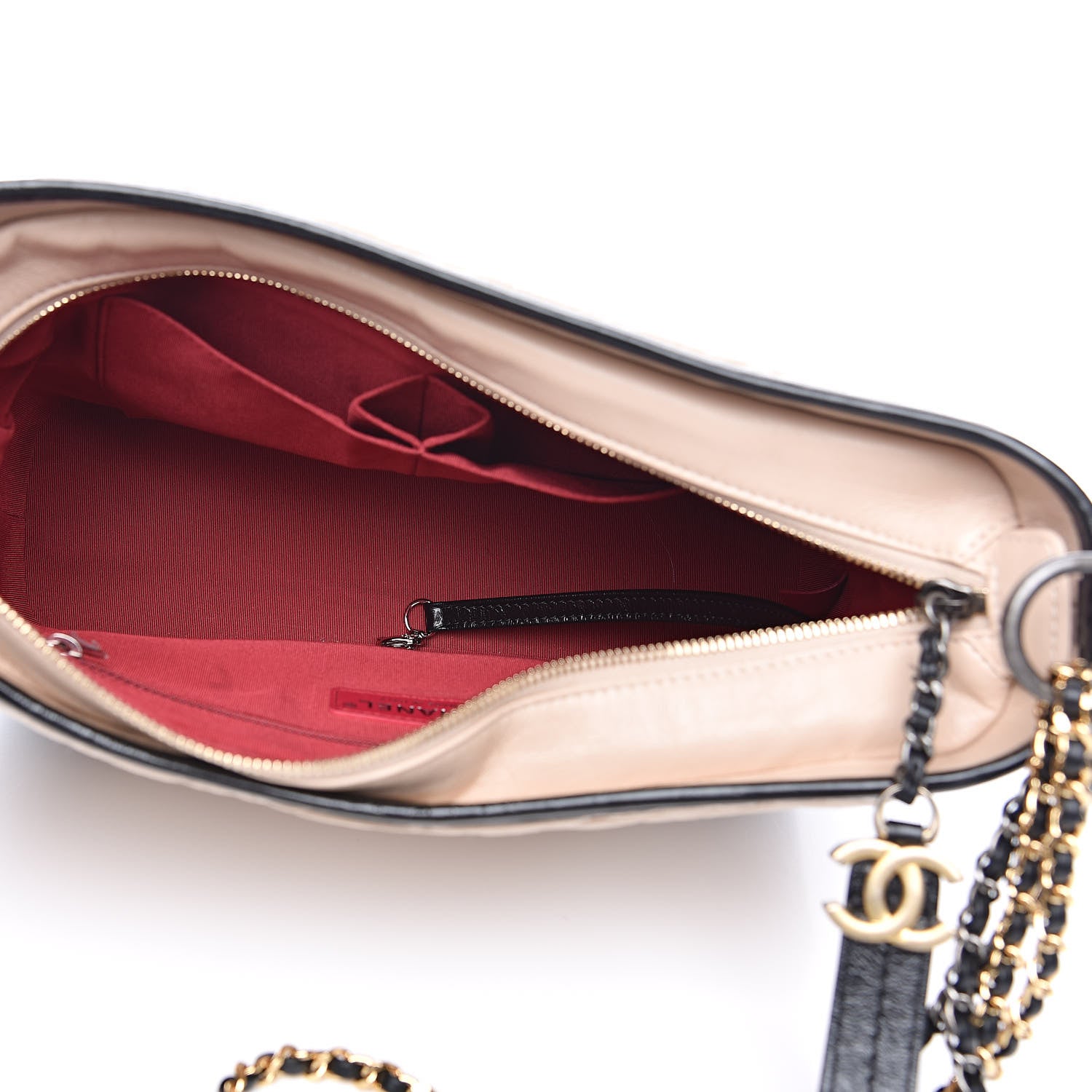 Chanel Aged Calfskin Quilted Medium Gabrielle Hobo Beige Black 5 of 12