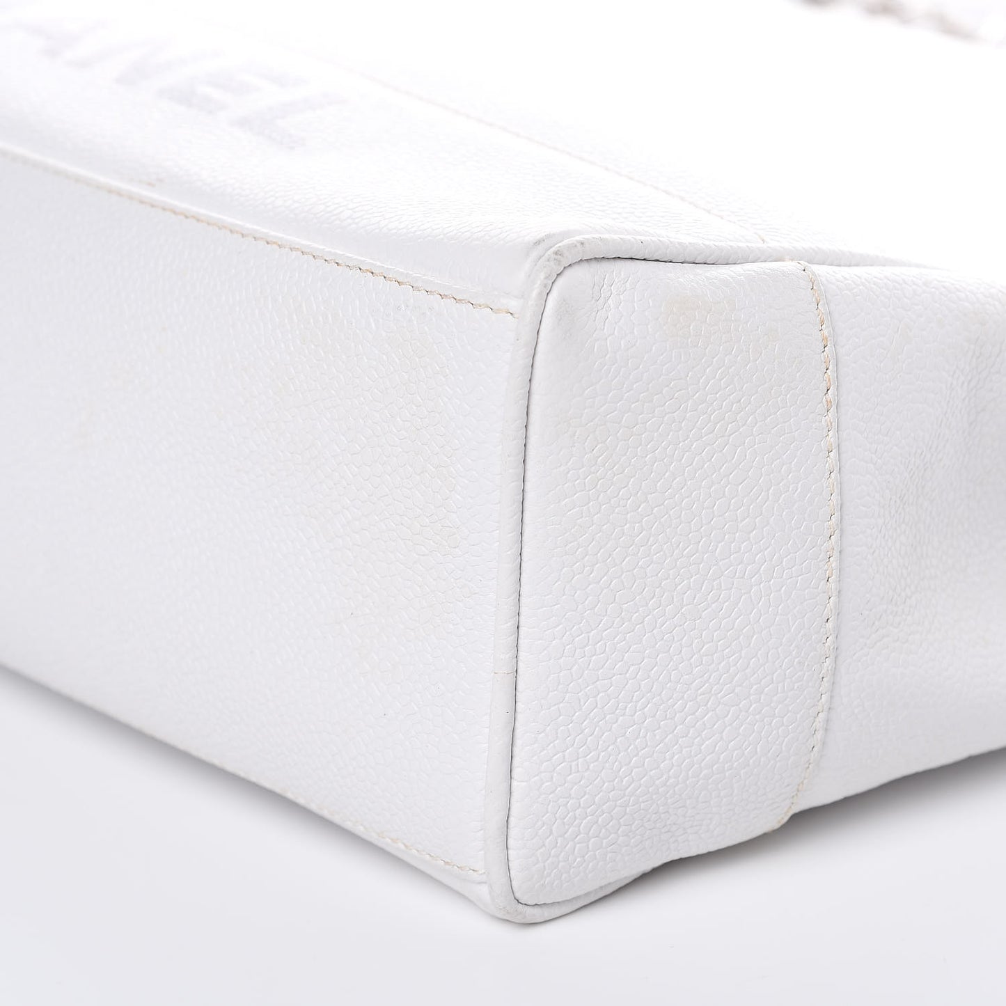 Caviar Logo Shoulder Bag White