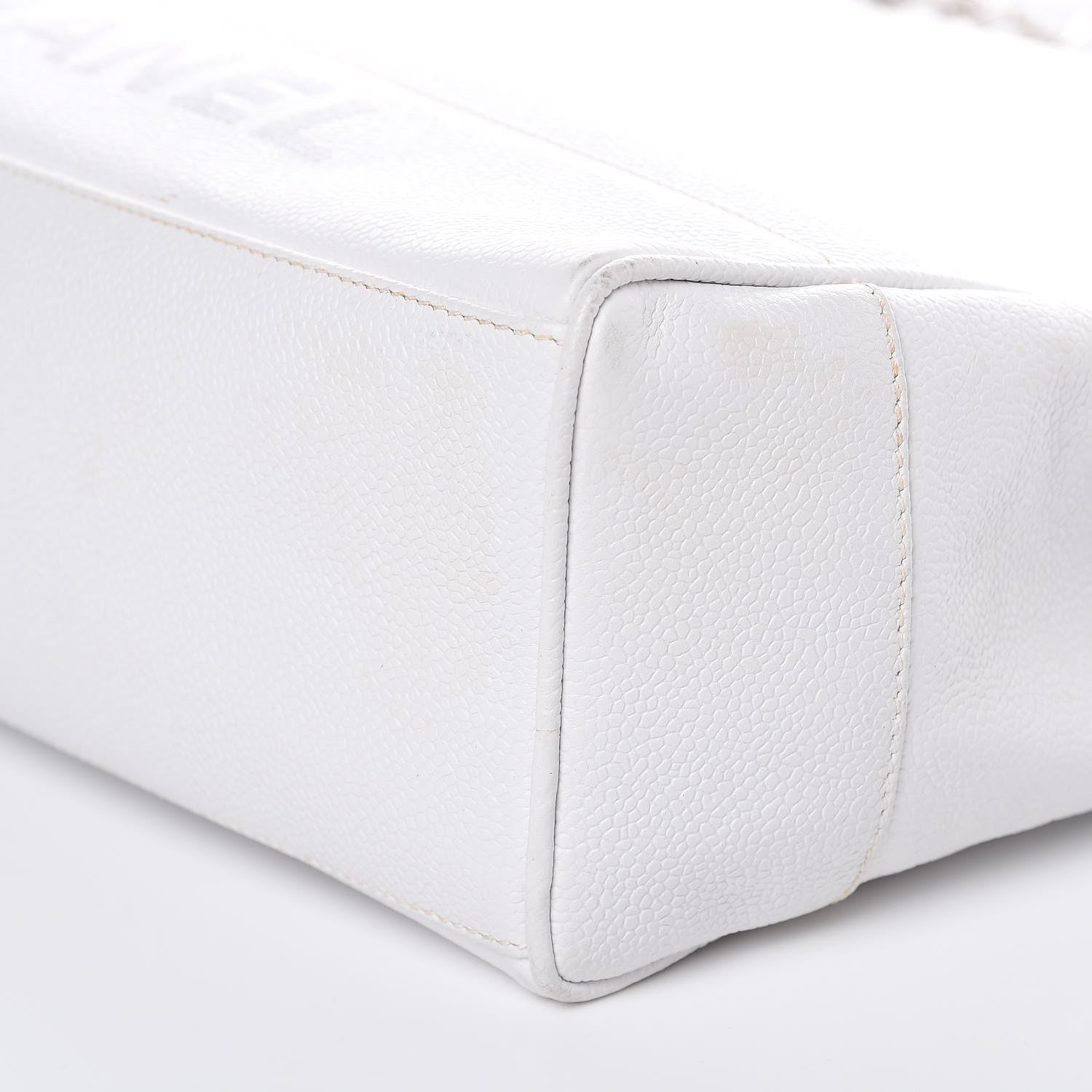 Chanel Caviar Logo Shoulder Bag White 9 of 16