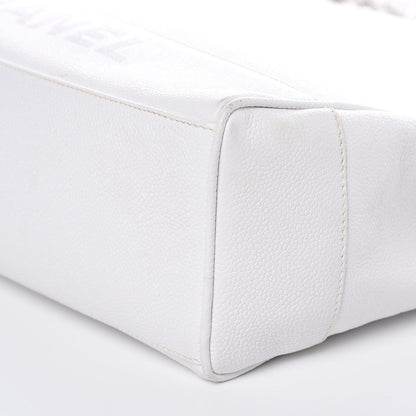 Chanel Caviar Logo Shoulder Bag White 9 of 16