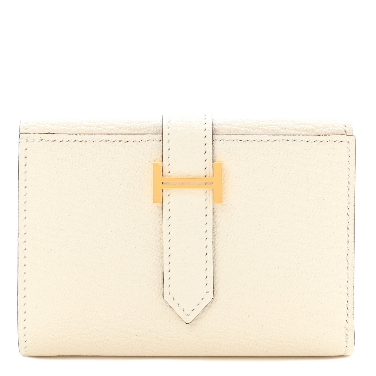 Hermes Chevre Mysore Tri-Fold Compact Bearn Wallet Nata 1 of 9