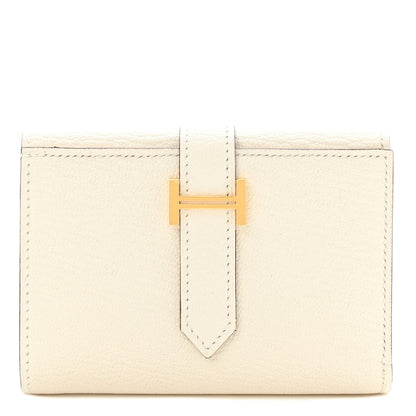 Hermes Chevre Mysore Tri-Fold Compact Bearn Wallet Nata 1 of 9