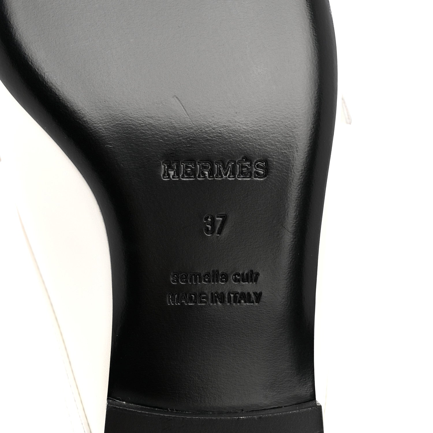 Hermes Calfskin Womens Groupie Mules 37 White 8 of 9