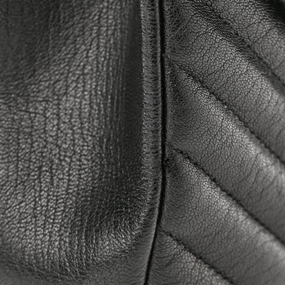 Saint Laurent Sheepskin Matelasse Chevron Monogram Medium College Bag Black 12 of 12