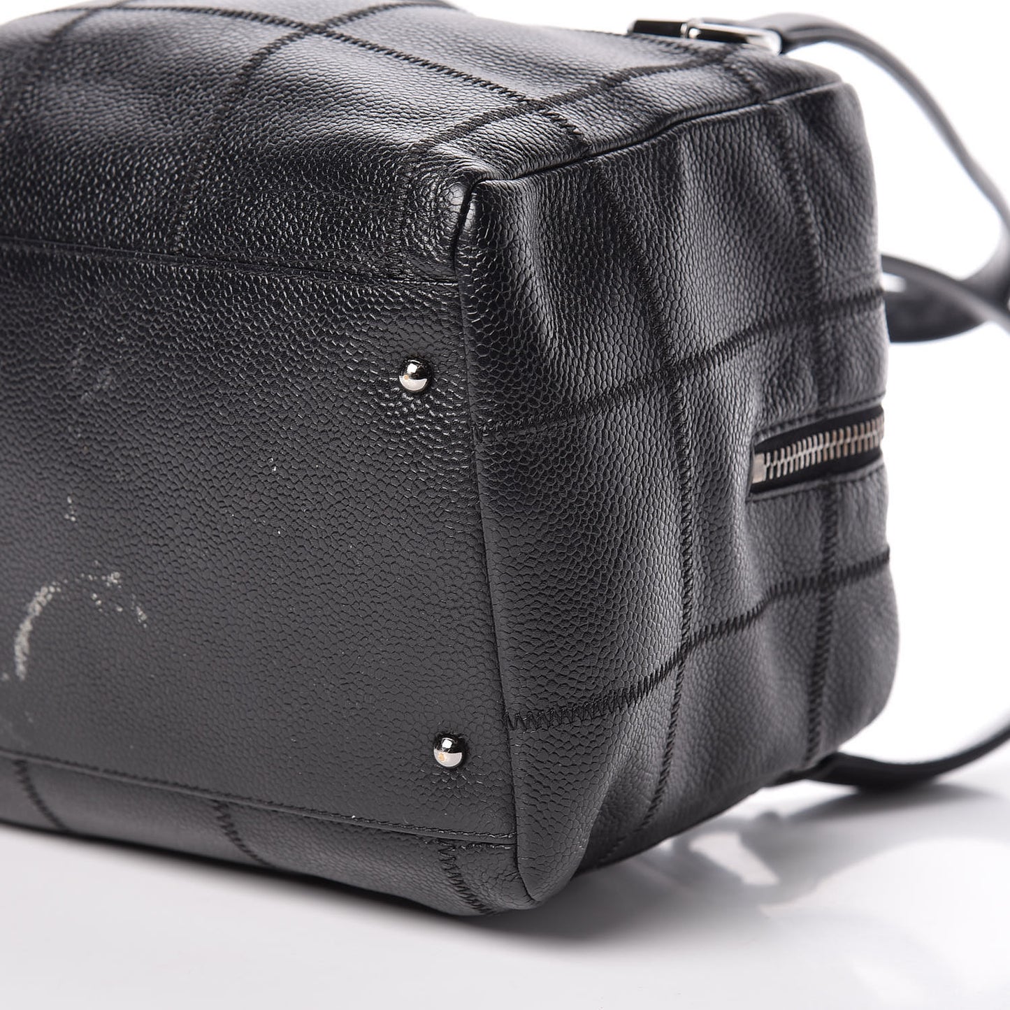 Caviar Square Stitched Bowler Black