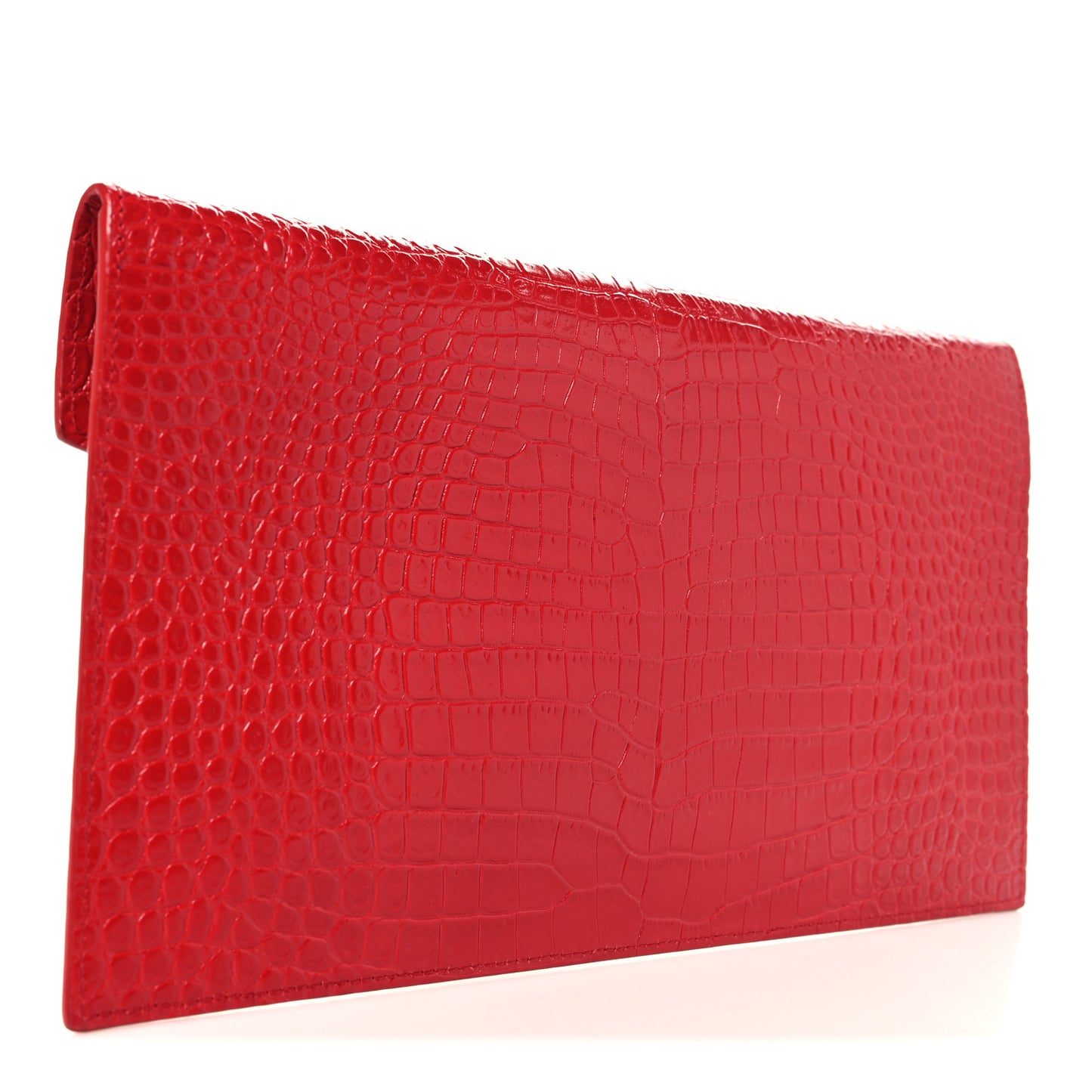 Calfskin Crocodile Embossed Uptown Monogram Pouch Black