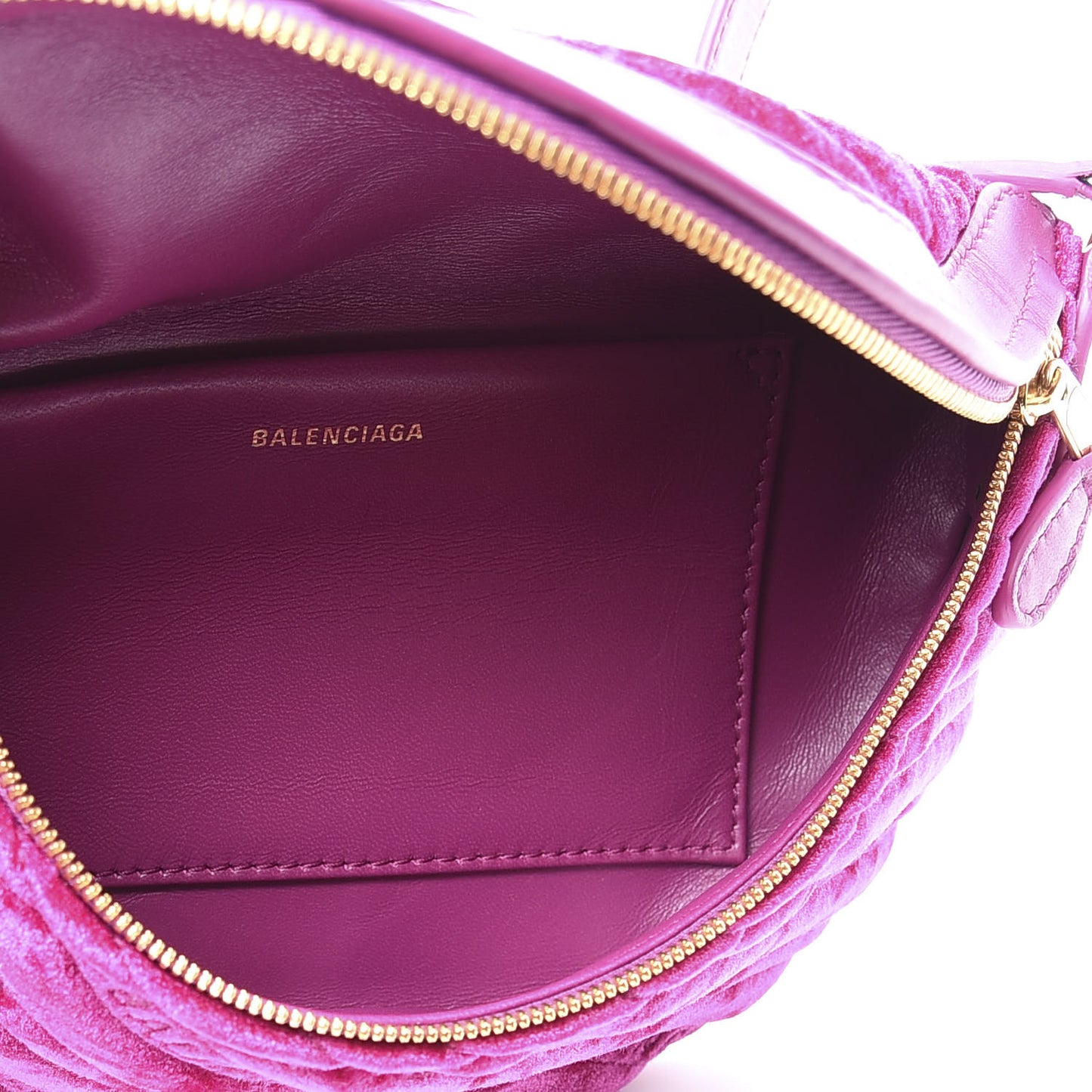 Crushed Velvet Logo Matelasse XXS Souvenir Belt Bag Fuchsia