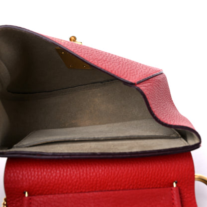 Chloe Grained Lambskin Mini Drew Shoulder Bag Plaid Red 5 of 10