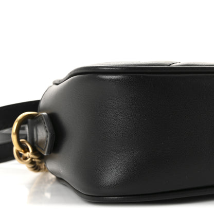 Gucci Calfskin Matelasse Mini GG Marmont Chain Shoulder Bag Black 9 of 10