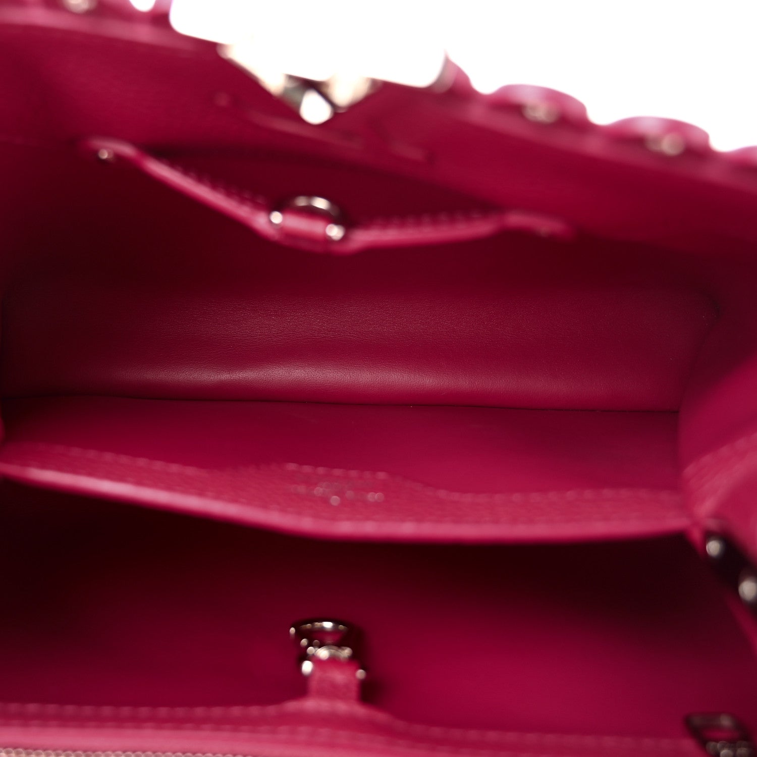 Louis Vuitton Taurillon Lace Croquets Capucines BB Groseille 5 of 9