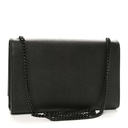 Saint Laurent Grain De Poudre Medium Classic Monogram Kate Satchel Black 3 of 9