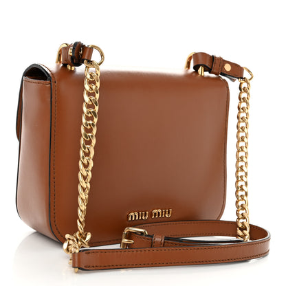 Miu Miu City Calf Lock Shoulder Bag Cognac 3 of 12
