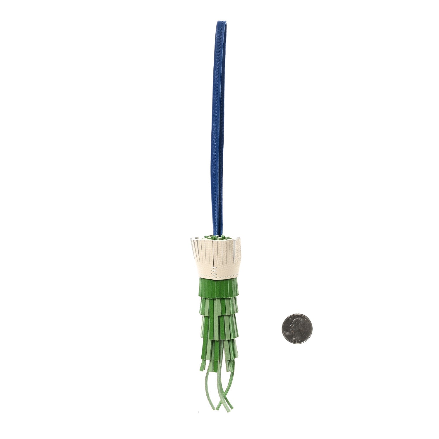 Hermes Milo Lambskin Epsom Chouette Bag Charm Vert Yucca Vert Cricket Bleu France Nata 2 of 5