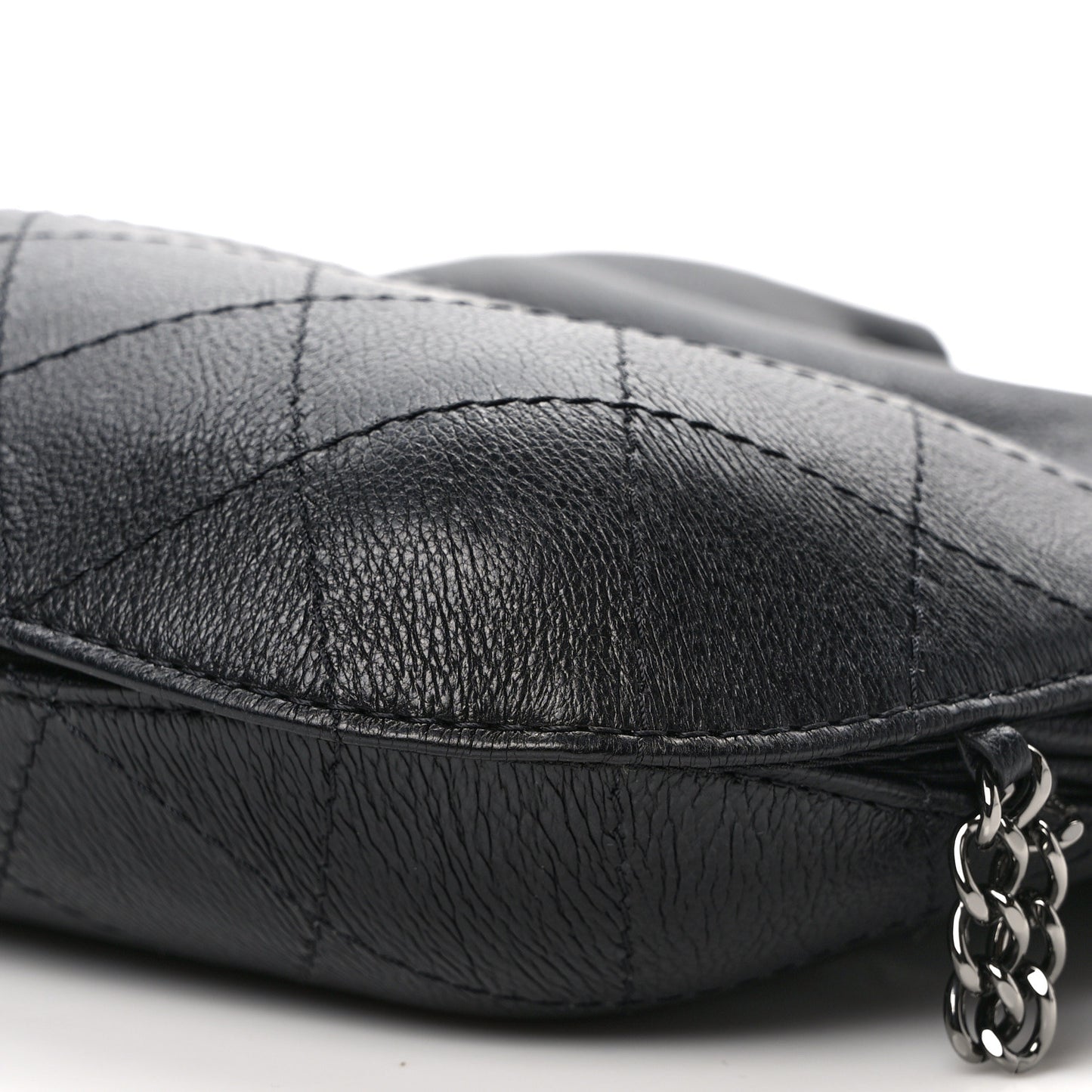 Calfskin Quilted Small Gabrielle Bucket Black