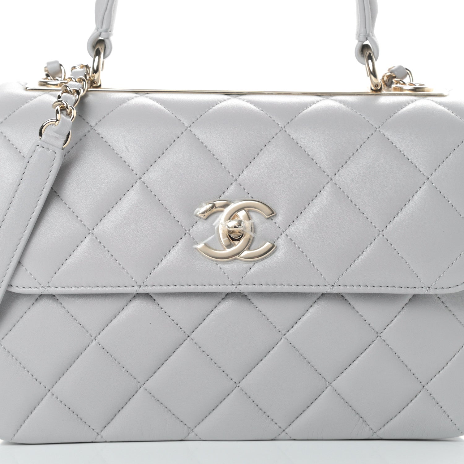 Chanel Lambskin Quilted Small Trendy CC Flap Dual Handle Bag Grey 8 of 12