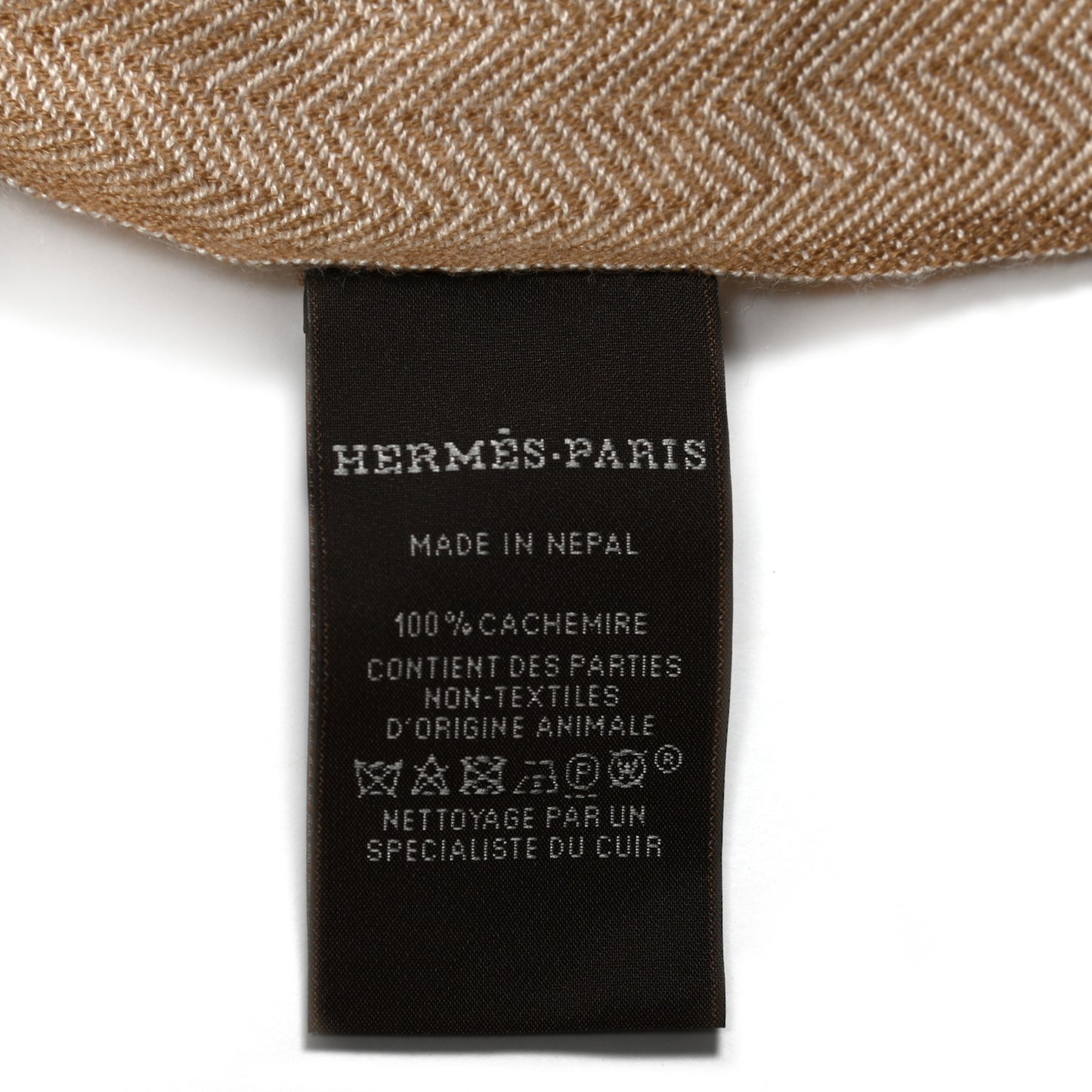 Cashmere Colorblock Himalaya Artisanale Muffler Brun Taupe Camel