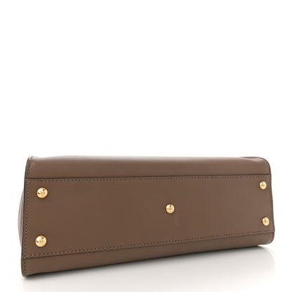 Fendi Vitello Seta Fabric Jacquard Pequin Medium Peekaboo Iconic Satchel Foresta Tobacco 4 of 10