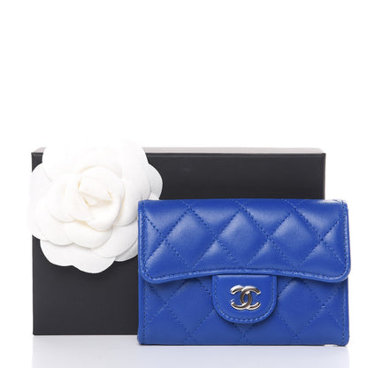 Chanel Lambskin Quilted Card Holder Royal Blue 10 of 10