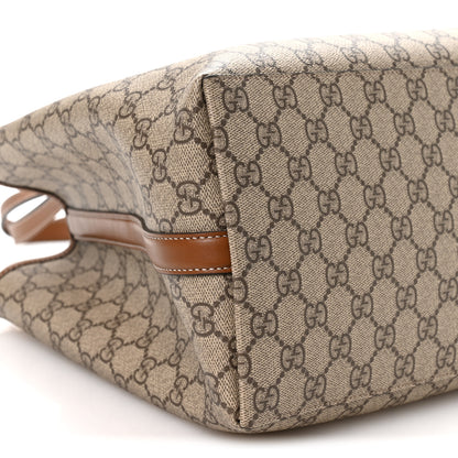 Gucci GG Supreme Monogram Emblem Large Tote Bag Beige Ebony Sundial 9 of 10