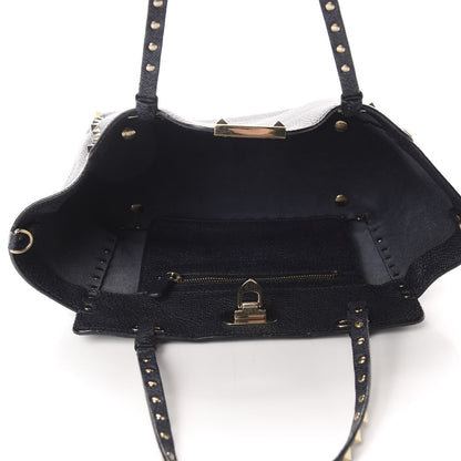 Valentino Garavani Pebbled Calfskin Small Rockstud Tote Marine 5 of 9