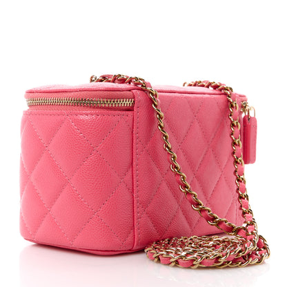 Chanel Caviar Quilted Small Vanity Case With Chain Pink 3 of 11