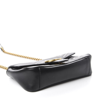 Gucci Calfskin Matelasse Small GG Marmont Shoulder Bag Black 5 of 11
