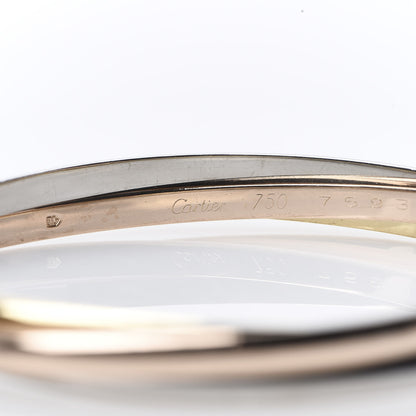 Cartier 18K Pink Yellow White Gold 3.5mm Trinity Bangle Bracelet 62 4 of 6