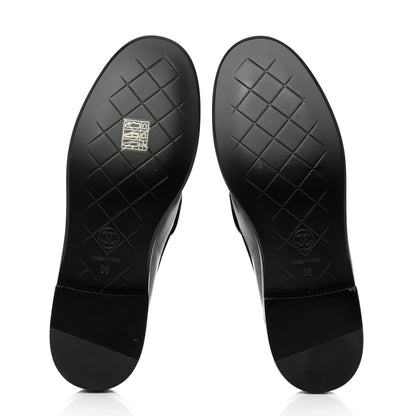 Chanel Lambskin Quilted CC Turnlock Loafers 38 Black 5 of 11