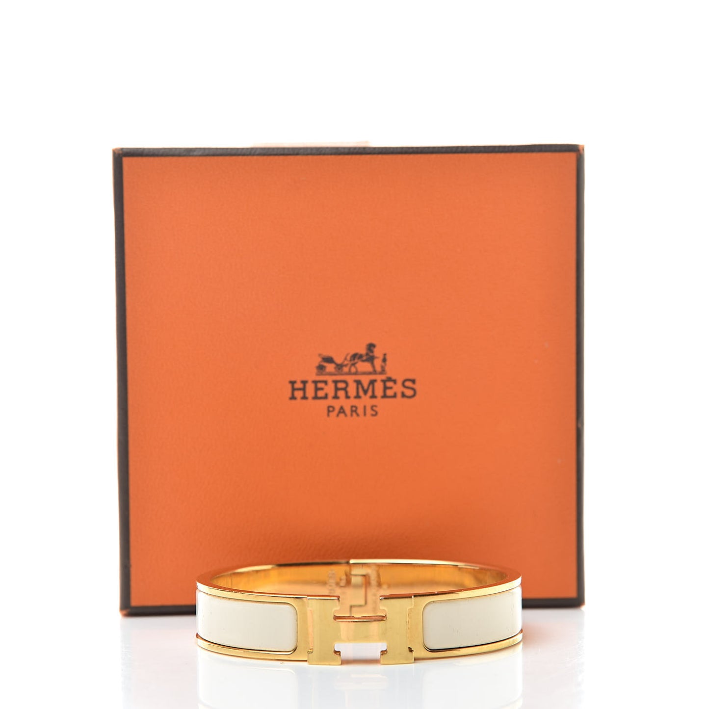 Enamel Narrow Clic Clac H Bracelet PM Craie