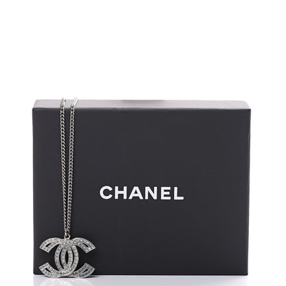 Chanel Baguette Crystal Large CC Necklace Silver 5 of 5
