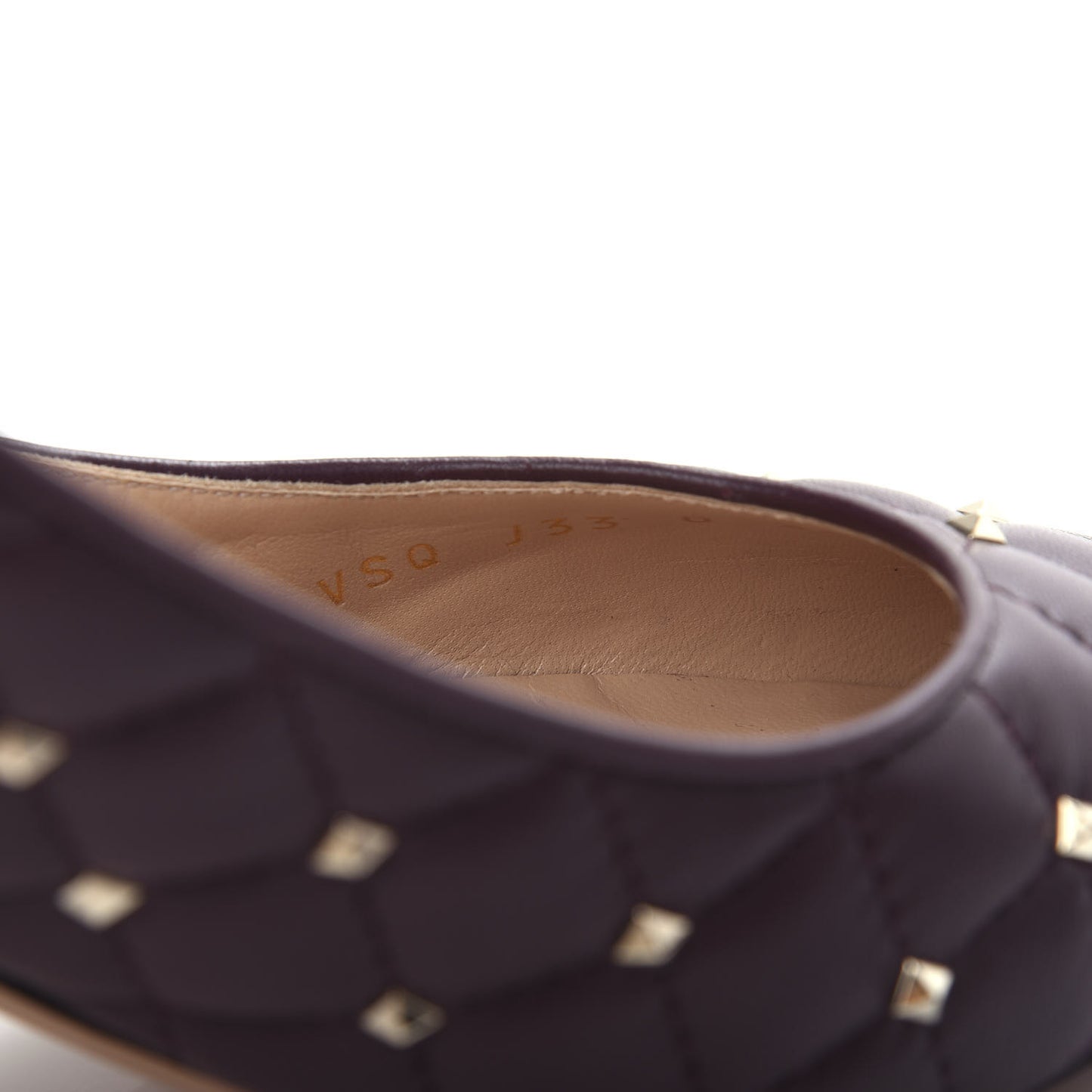 Nappa Quilted Rockstud Spike Slingback Low Heel Pumps 39 Rubin