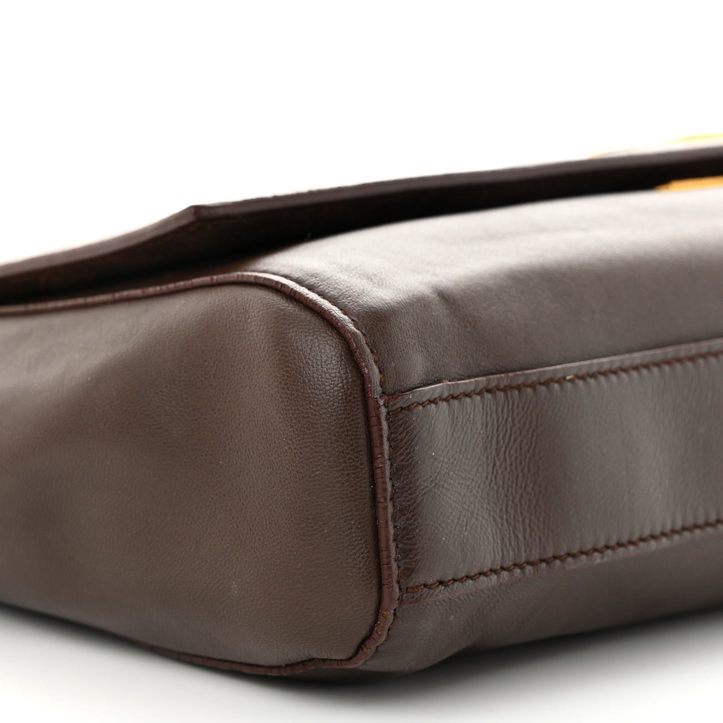 Smooth Calfskin Suede Medium Reversible Monogram Kate Satchel Military Brown