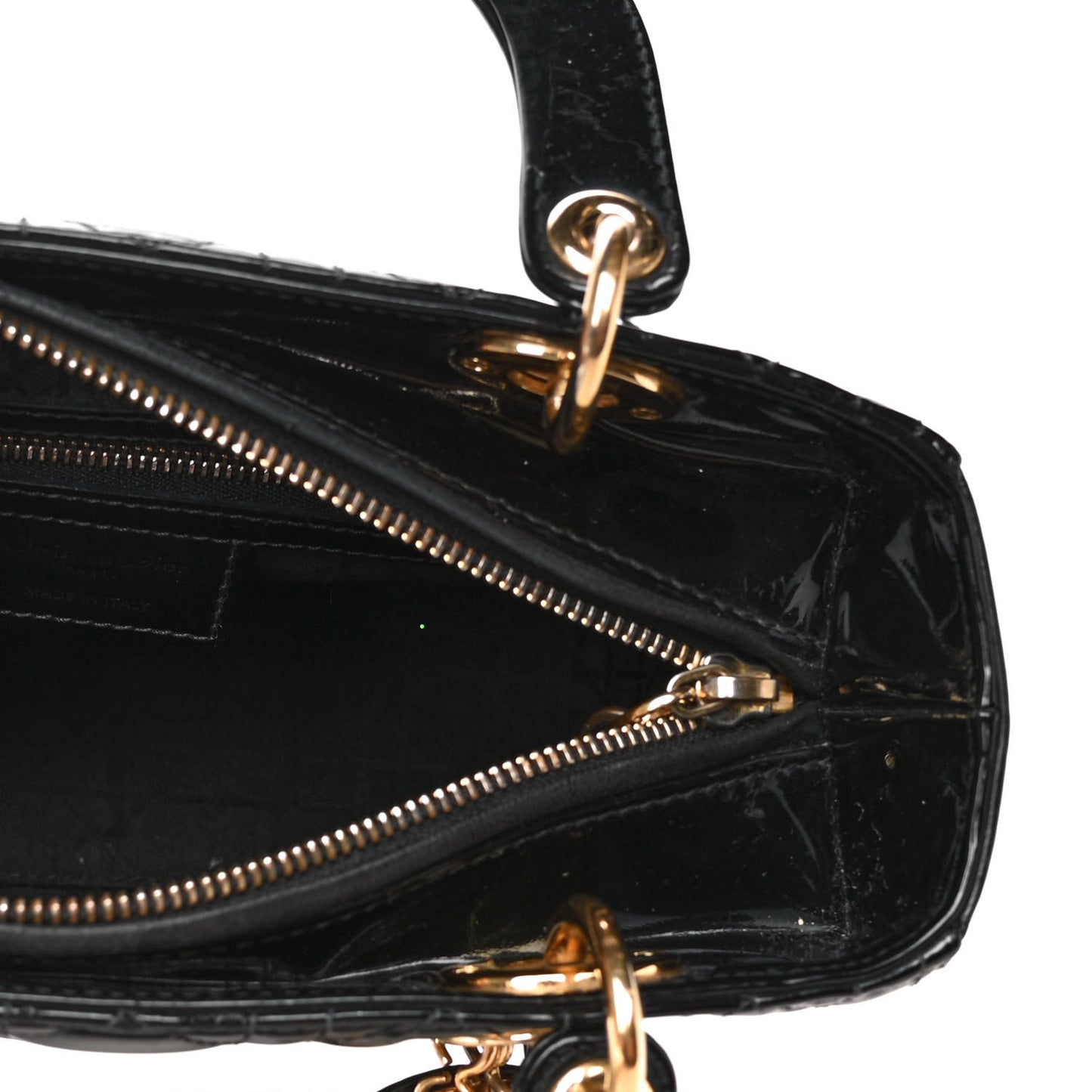 Patent Cannage Medium Lady Dior Black