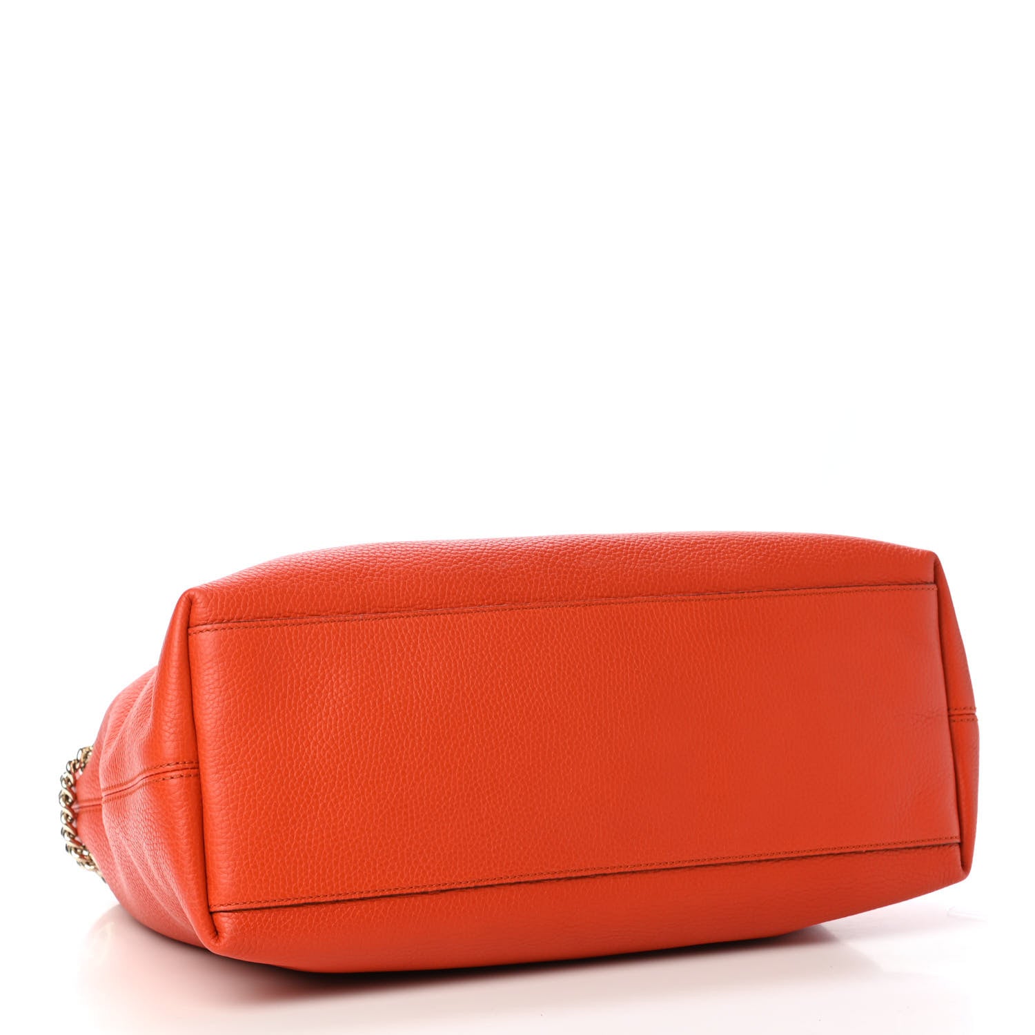 Gucci Pebbled Calfskin Medium Soho Chain Shoulder Bag Sun Orange 3 of 4