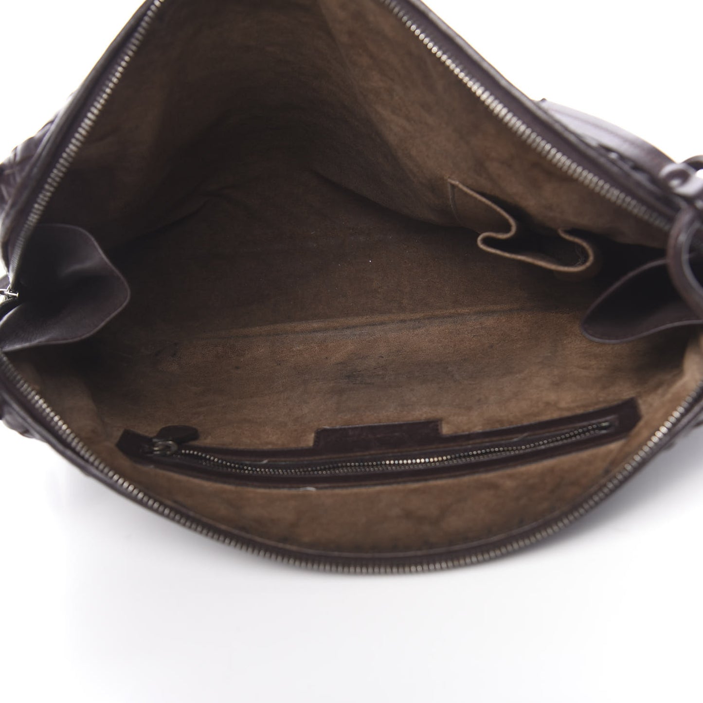 Nappa Intrecciato Nodini Crossbody Messenger Ebano