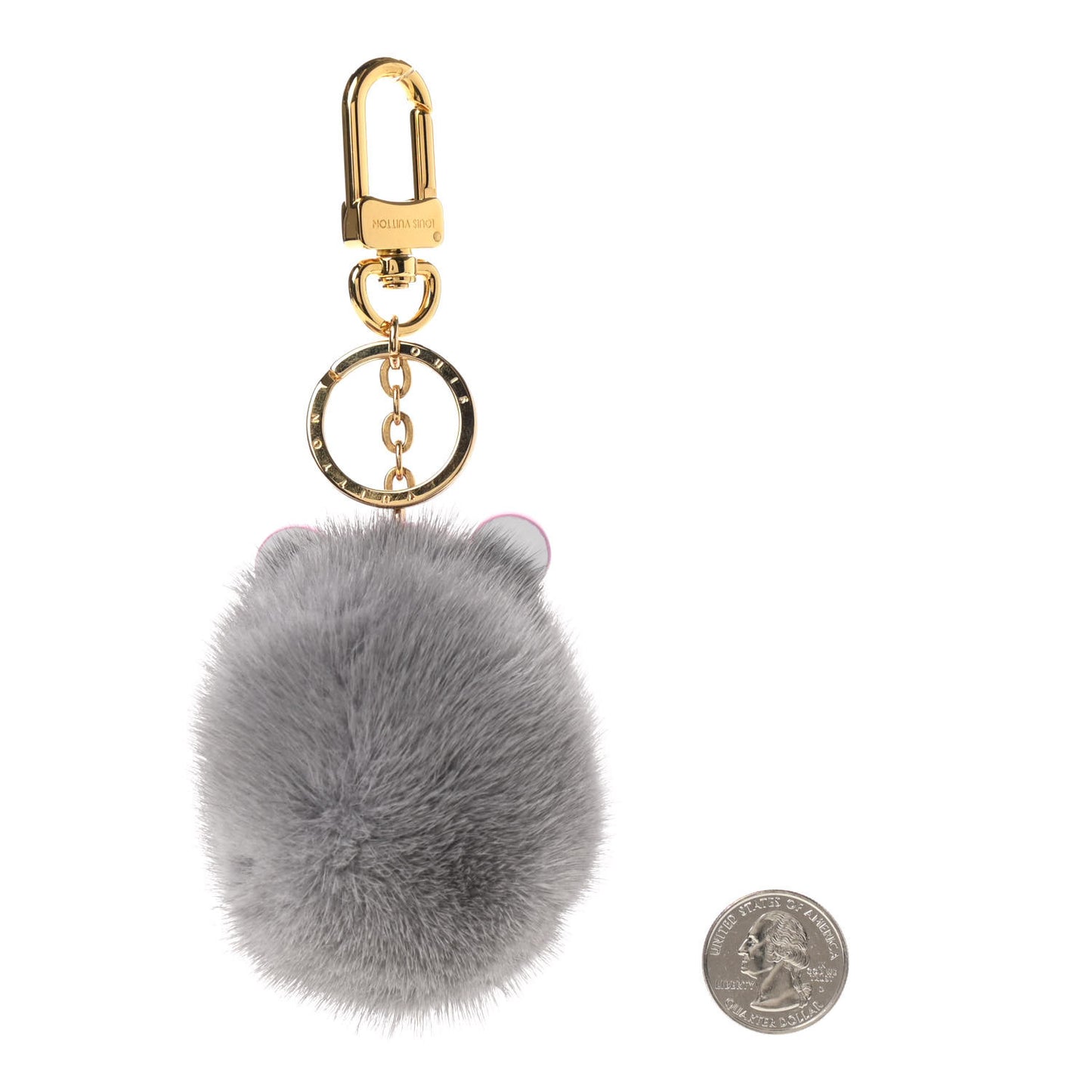 Calfskin Mink Fur Hedgehog Bag Charm Key Holder