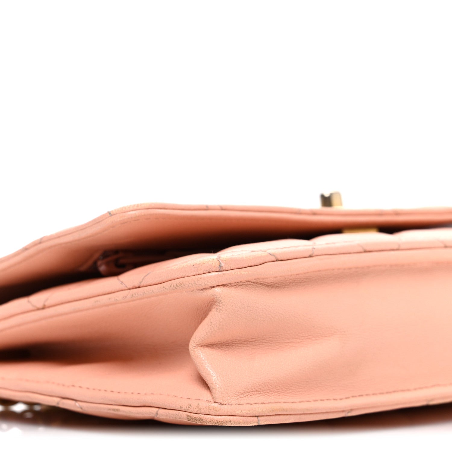 Chanel Lambskin Quilted CC Pearl Crush Wallet on Chain WOC Light Orange 10 of 12