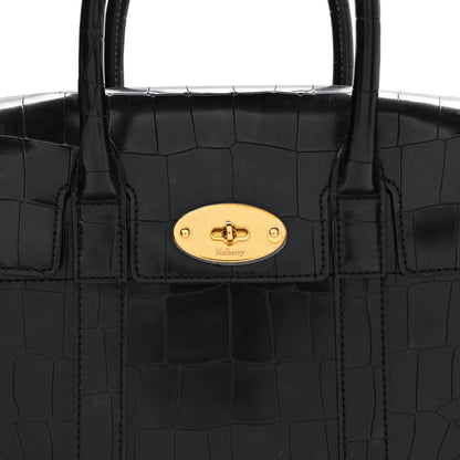 Mulberry Crocodile Embossed Calfskin Bayswater Black 8 of 11