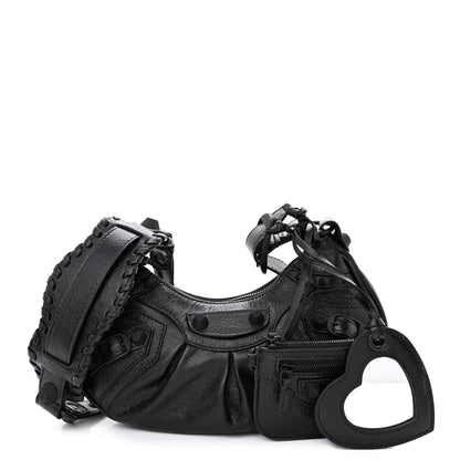 Balenciaga Agneau Arena Monochrome Le Cagole Shoulder Bag XS Black 1 of 11