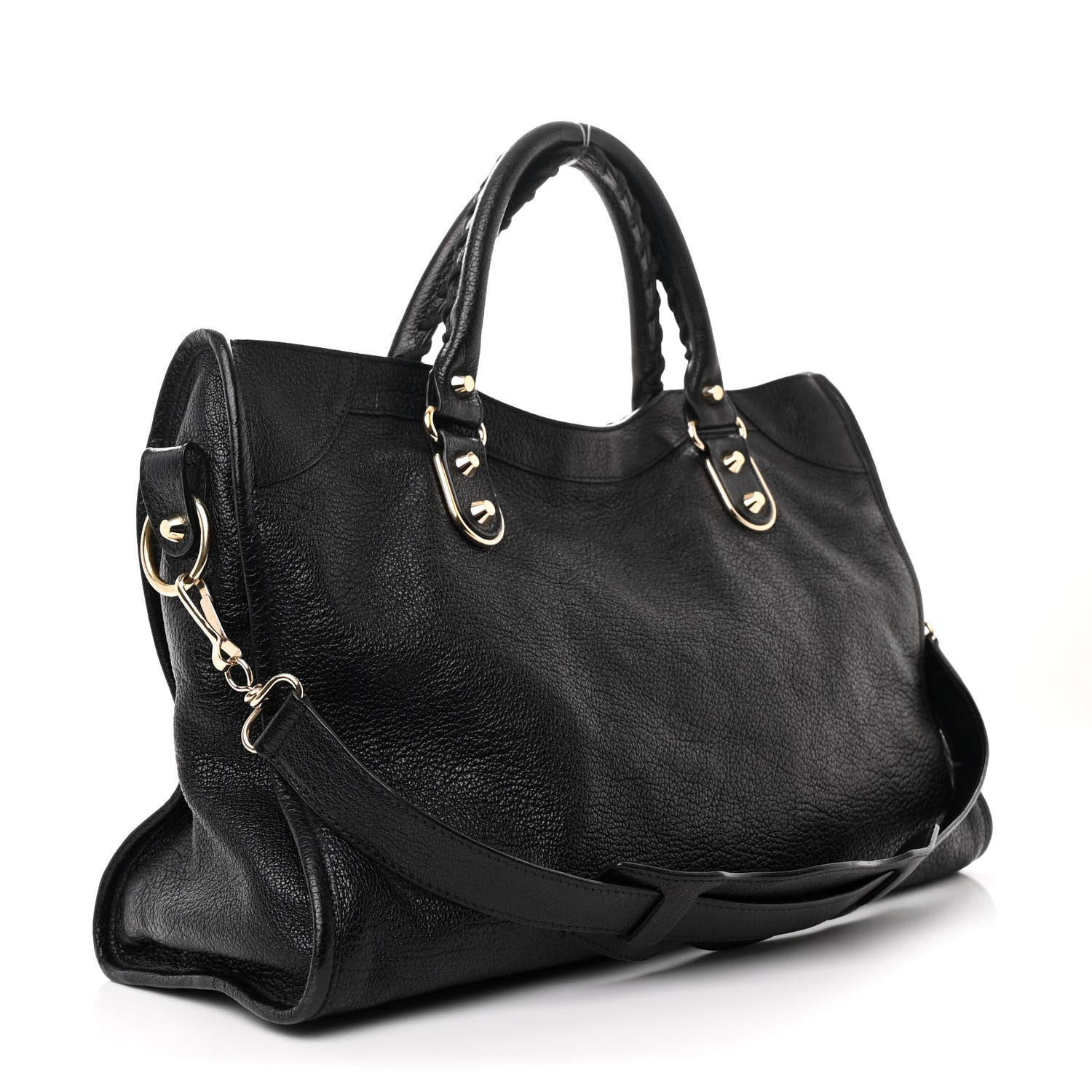 Balenciaga Chevre Gold Metallic Edge Hardware City Black 4 of 11