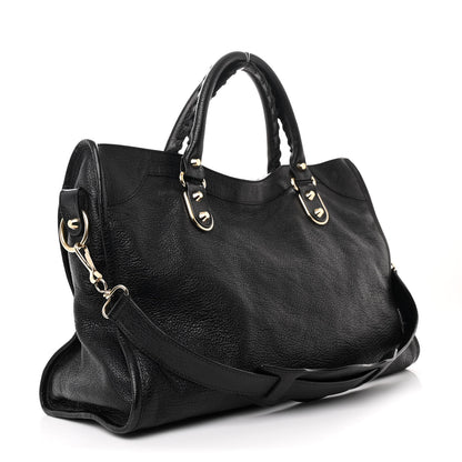 Balenciaga Chevre Gold Metallic Edge Hardware City Black 4 of 11